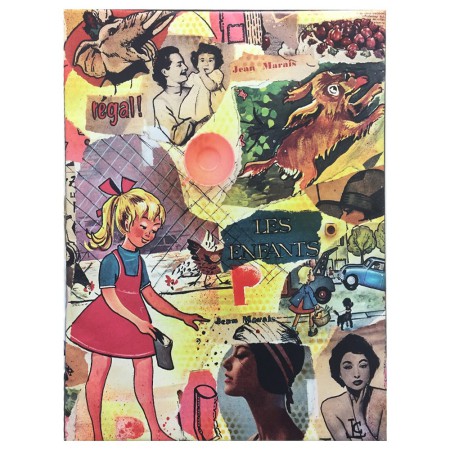 Tableau Petite fille vintage rose Leçons de choses