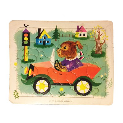 puzzle playschool chien chien en vacances