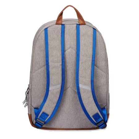Sac à dos ado ordinateur gris bande bleu