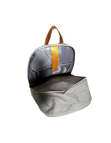 Sac à dos ado ordinateur gris bande bleu