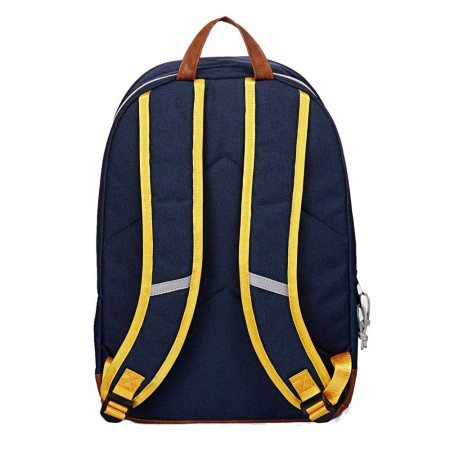 Sac à dos ado ordinateur gris bande bleu