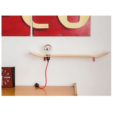 Etagère lampe skate board bois 