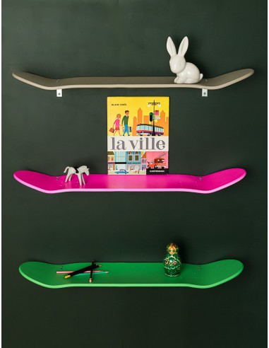 Etagères murale skate board ROSE FLUO leçons de choses