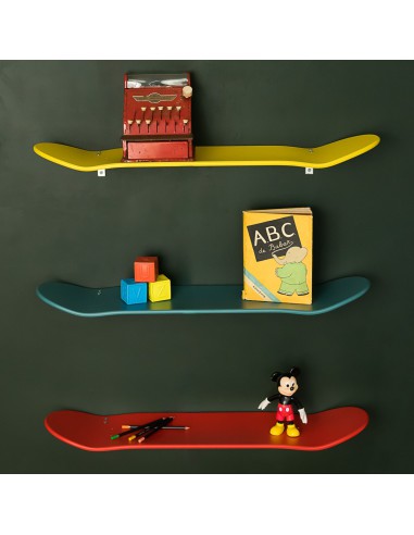 Etagères skateboard rouge murale leçons de choses