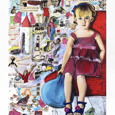 Tableau Petite fille au ballon Leçons de choses