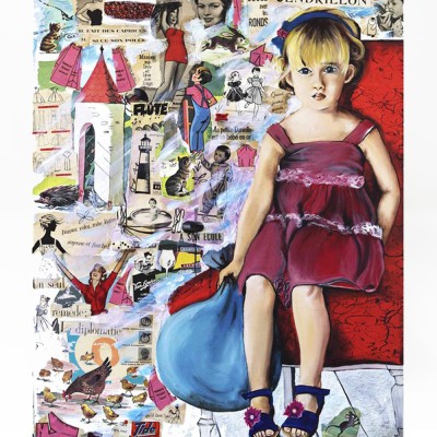 Tableau Petite fille au ballon Leçons de choses 2