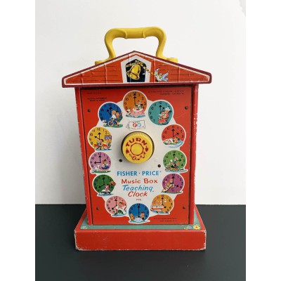 FISCHER PRICE MUSIC BOX TEACHING CLOCK 998 MADE IN USA 2