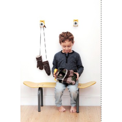 patère roue de skate grise 2