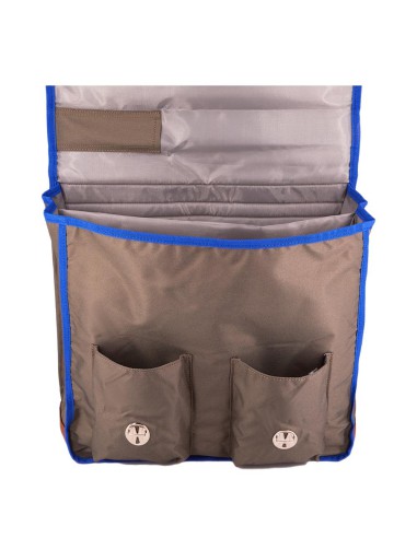 cartable-ce2-cm2-vintage-grand-kaki-bleu-roi-bande-arc-en-ciel | Leçons de choses