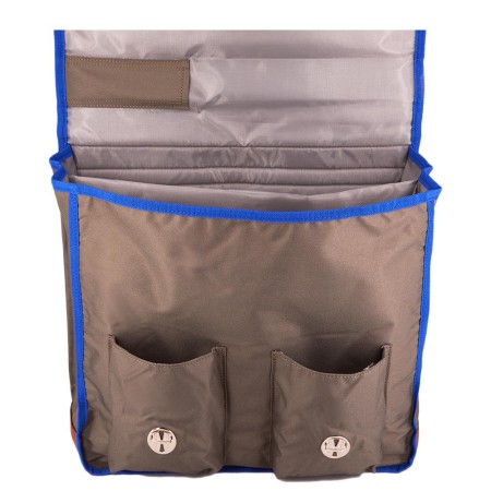 cartable-ce2-cm2-vintage-grand-kaki-bleu-roi-bande-arc-en-ciel | Leçons de choses