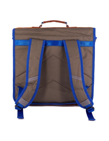 cartable-ce2-cm2-vintage-grand-kaki-bleu-roi-bande-arc-en-ciel | Leçons de choses
