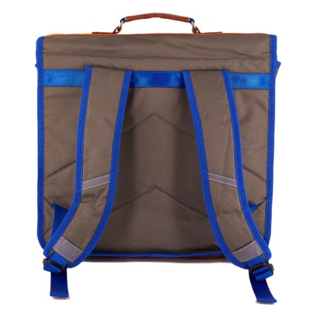 cartable-ce2-cm2-vintage-grand-kaki-bleu-roi-bande-arc-en-ciel | Leçons de choses
