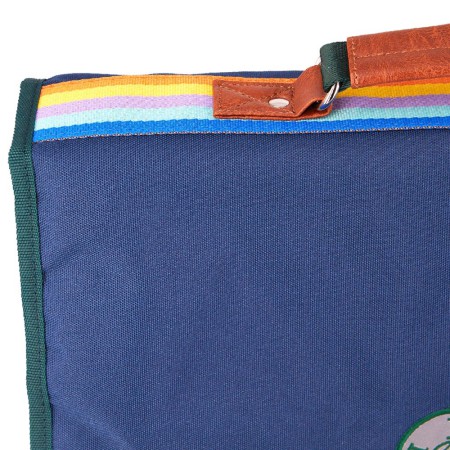cartable-ce2-cm2-vintage-marine-et-vert-bande-arc-en-ciel| Leçons de choses