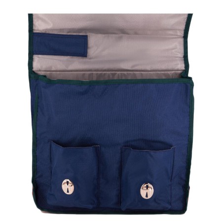 cartable-ce2-cm2-vintage-marine-et-vert-bande-arc-en-ciel| Leçons de choses