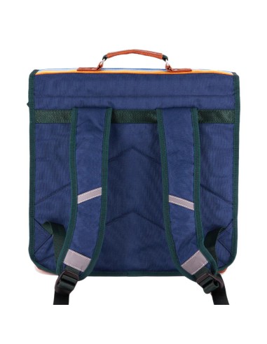 cartable-ce2-cm2-vintage-marine-et-vert-bande-arc-en-ciel| Leçons de choses