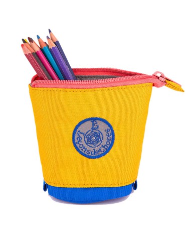 trousse porte crayon jaune et bleu roi