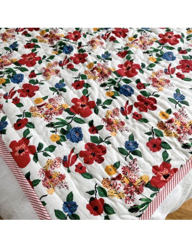 boutis floral plaid fleur enfant