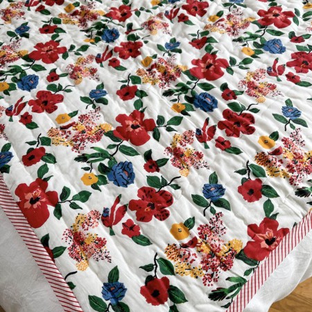 boutis floral plaid fleur enfant