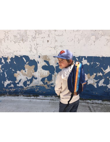 Sac à dos retro sport marine bande  arc en ciel