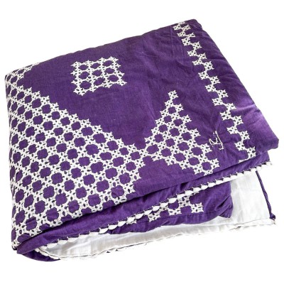 plaid fille violet brodé main