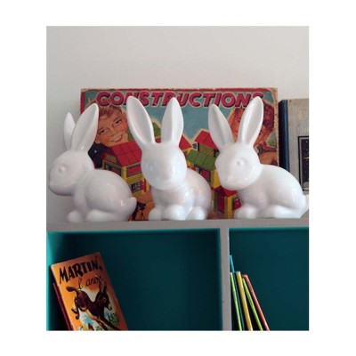 lapin céramique bleu 2