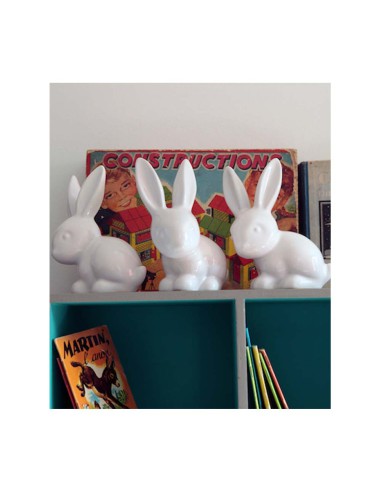 Lapin en céramique blanc