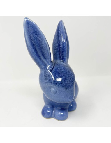 lapin céramique bleu