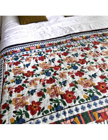 plaid-matelasse-reversible-boutis-fleur  | Leçons de choses
