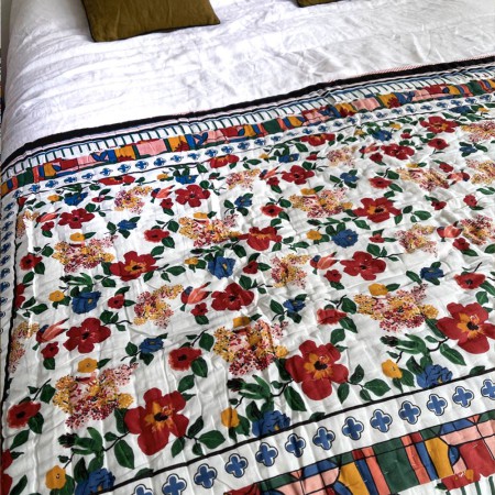 plaid-matelasse-reversible-boutis-fleur  | Leçons de choses