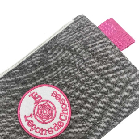 trousse plate gris bande ROSE
