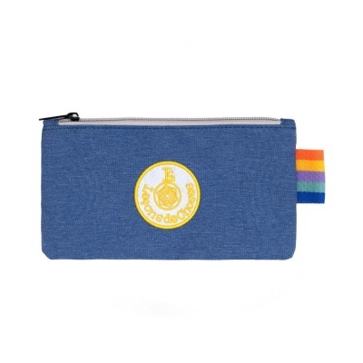 trousse plate jean bande arc en ciel