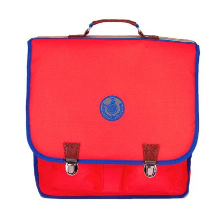 cartable-ce2-cm2-vintage-rose-fluo-bleu-roi-bande-arc-en-ciel| Leçons de choses