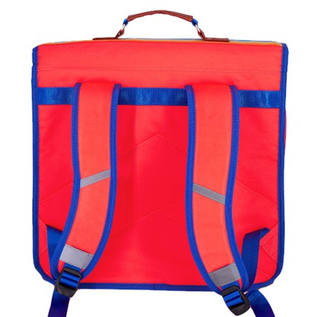 cartable-ce2-cm2-vintage-rose-fluo-bleu-roi-bande-arc-en-ciel| Leçons de choses