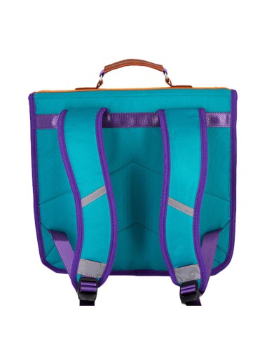 cartable-ce2-cm2-vert et violet-bande-arc-en-ciel| Leçons de choses
