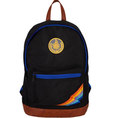 sac leçons de choses noir  orange fluo bande arc en ciel