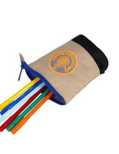 trousse porte crayon beige et fluo leçons de choses