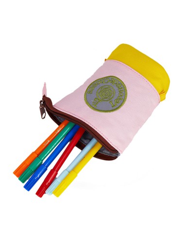 trousse porte crayon rose et jaune leçons de choses