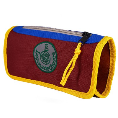 trousse écolière bordeaux et bleu