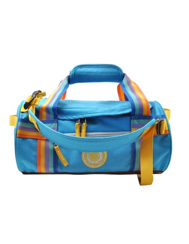 Sac à dos retro sport turquoise bande  arc en ciel