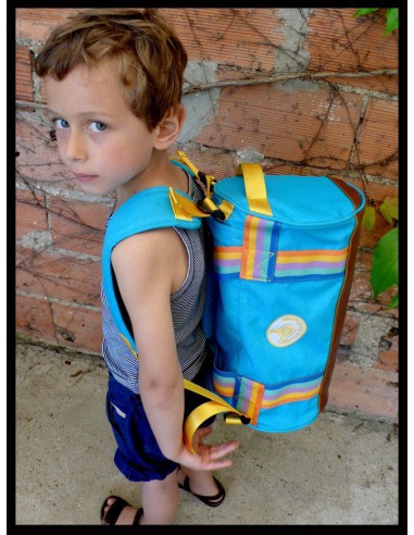 Sac à dos retro sport marine bande  arc en ciel