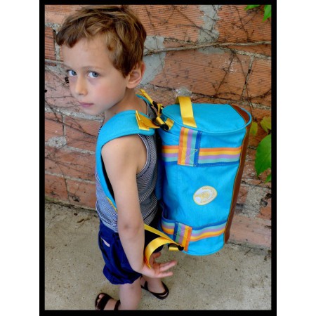 Sac à dos retro sport marine bande  arc en ciel