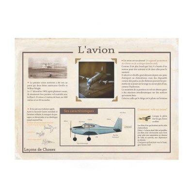 Poster Avion vintage Leçons de choses