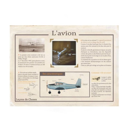 Poster Avion vintage Leçons de choses
