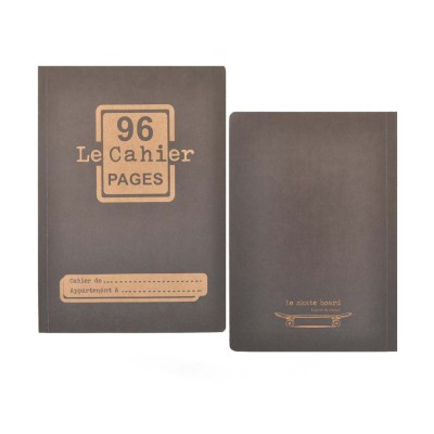 CAHIER VINTAGE BLEU GRAND FORMAT