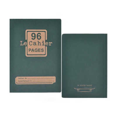 CAHIER VINTAGE BLEU GRAND FORMAT