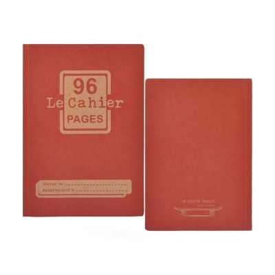 CAHIER VINTAGE ROUGE GRAND FORMAT
