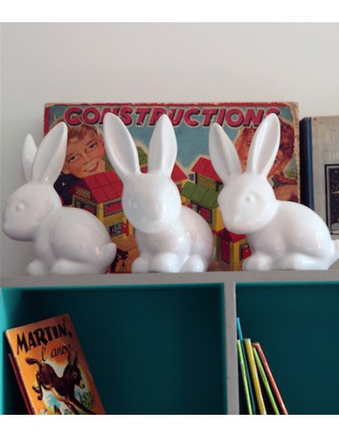 Lapin en céramique blanc