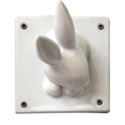 Lapin en céramique blanc