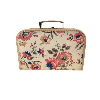 PETITE VALISE ANCIENNE DE POUPEE EN CARTON ROSE FLEUR