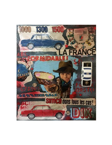Tableau voiture engfant vintage